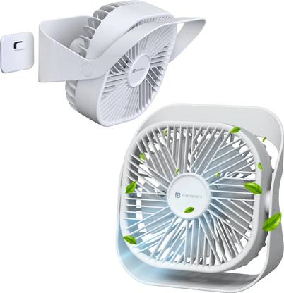 Portronics CoolCube Mini, 2-in-1 Desktop & Wall Fan, Type-C Charging, 3 Speed Modes,2000mAh POR-3089 USB Fan