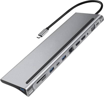 VOOCME 12 in 1 USB C Hub, USB C Docking Station-Type C USB C Hub Multiport Adapter Compatible with Laptop & All C tpye Devices USB Hub