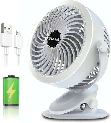 Litanika Portable Battery Operated USB Fan, 4000mAh USB-Powered Quiet Table Fan 3 Blade, Rechargable USB Fan, USB Air Cooler