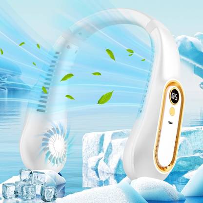 Sampri Portable USB Neck Fan Hands Free Bladeless 3 Speeds Outdoor and Indoor Rechargeable Neck Fan USB Fan