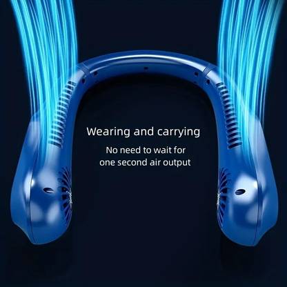 Sampri Portable Neck Fan,Hands Free Bladeless Neck Fan Rechargeable Personal Fan,3Speed Portable Neck Fan Fast Cooling Personal Fan,3-Speeds Adjustment USB Fan