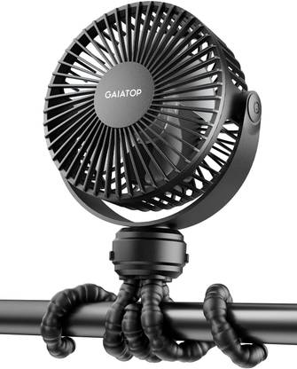 Gaiatop Portable Stroller Fan,Battery Operated Clip on Fan,Detachable 3 Speed Rechargeable 360° Rotate Tripod Handheld Desk Cooling Fan for Car Seat Crib USB Fan
