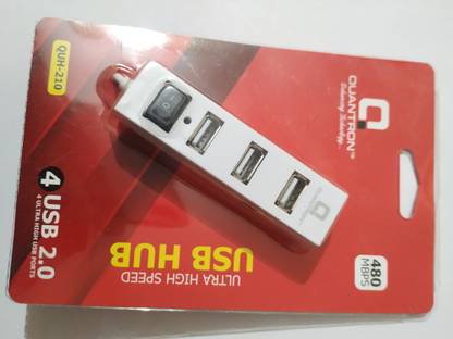 Quantron QUH -210 QUANTRON QUH -210 4 PORT USB HUB 2.0 ULTARA HIGH SPEED HUB WHITE. USB Hub