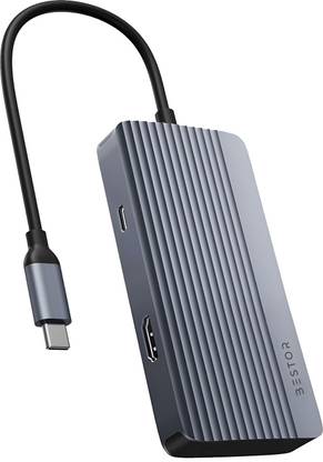 Bestor 6-in-1 USB C Hub with HDMI (Certified), PD Charging, 1x USB-A 3.0, 1x USB-A 2.0, SD/TF Card Reader – USB C to HDMI Adapter for Laptop, MacBook, iPad & More USB Hub  (Metallic grey)