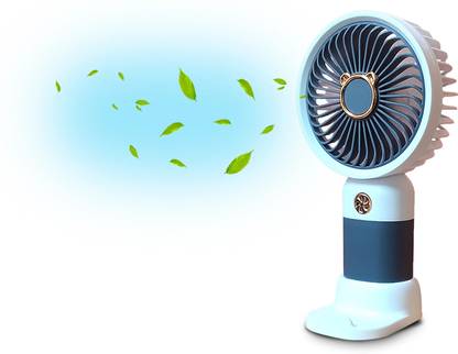 Symbelle USB Rechargeable Hand Fan with Mobile Holder | 3-Speed Settings | DD5630 Rechargeable Fan, USB Fan