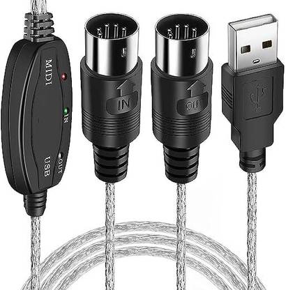 RuhZa USB IN-OUT MIDI Cable Interface MIDI Converter/Adapter Musical Keyboard to PC Laptop-USB to MIDI KEYBOARD PC INTERFACE CONVERTER CABLE Laptop Accessory