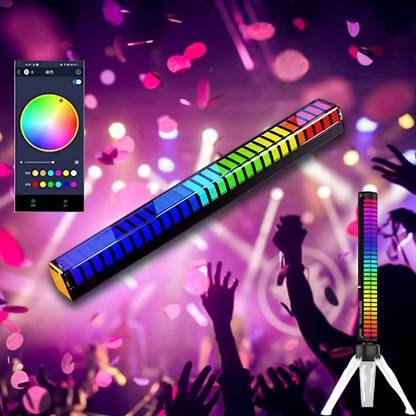 Tlismi 32-Bit Voice-Activated Pickup Dimmable RGB Bar Light with Dynamic Rainbow Effect Colorful Rhythm Light with Tripod Stand for Party, DJ Studio, Desktop, Room Led Light