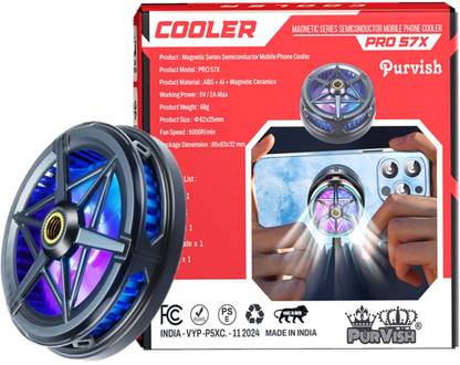 purvish Mobile Cooler with Magnetic Plate for Mobile Video Blogging and Gaming 1 Fan Ergonomic Cooling Pad