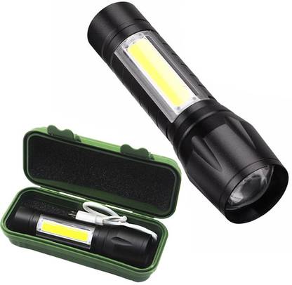 WRADER USB Rechargeble Water-Resistant Handheld Portable Torch Light Flashlight Torch Light for Home and Outdoor Mini Torch Light Zoomable Torch Led Light