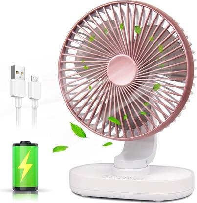 Sasimo Rechargeable 4000mAh Desk Fan, Portable USB-Powered Quiet Table Fan 3 Blade Cooling Mini Table Fan Portable_2025 USB Fan