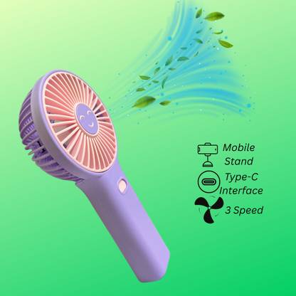 WOYR Premium Quality 3 Speed Rechargeable Portable Mini Fan with stand and cable Portable Mini Rechargeable Fan Rechargeable Fan