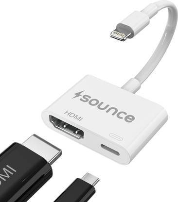 sounce Lightning to HDMI Adapter with Charging Port, 1080p Digital AV Adapter for iPhone, iPad, iPod, HDMI Converter to HD TV, Projector, Monitor HDMI Connector
