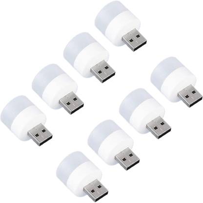 WRADER PACK OF 8 Small USB LED Lights for Dark Room and Night LED Light Bulb Compatible with Laptops, Mobile Chargers, USB Hubs and Other USB Devices USB Led Light
