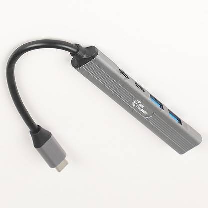 IRIS COLOURS C TYPE 5 IN 1 ALUMINIUM ALLOY BODY MULTI PORT TYPE C USB HUB 6OW WITH PD PORT IC-UH-003-SILVER USB Hub