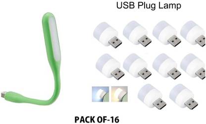 BZILO USB Plug and Play Light USB LED Light PC Pack of-16-(252) USB Plug and Play Light USB LED Light Pack of-16-(20) Led Light