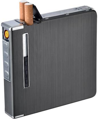 RSS ENTERPRISES New 20 Sticks Cigarette Case Box Cigarette Lighter (Black) New 20 Sticks Cigarette Case Box Cigarette Lighter (Black) Cigarette Lighter