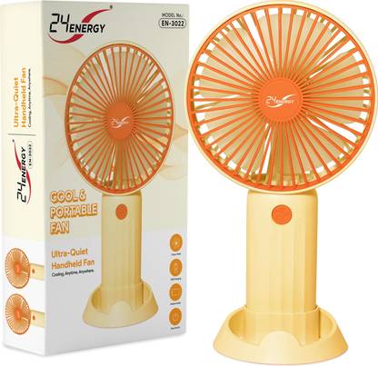 24 ENERGY Toofan USB Rechargeable Travel & Office Hand Fan - Yellow USB Fan