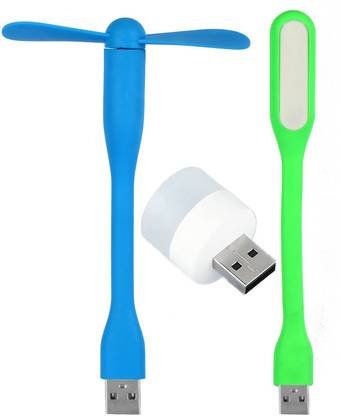 GADGET DEALS Bestseller Triple Combo of Portable Light, USB Bulb - Emergency Combo (use with laptop, phone, desktop) Led Light, USB Fan