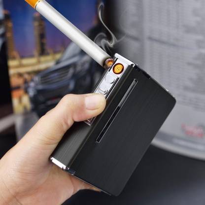 RSS ENTERPRISES Multifunctional New 20 Sticks Cigarette Case Box Cigarette Lighter Multifunctional New 20 Sticks Cigarette Case Box Cigarette Lighter Cigarette Lighter