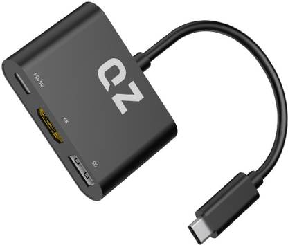 QZ [HDMI 4K + USB-C + USB] USB-C Hub with HDMI 4K Type-C with PD or Data Transfer QZHB61 USB Hub