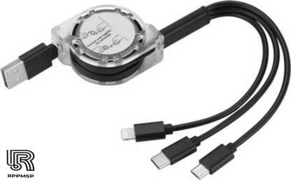 RPPMSP Best Qualty 3 in 1 Fast Charging Data Cable RP-12 R-131 USB Charger