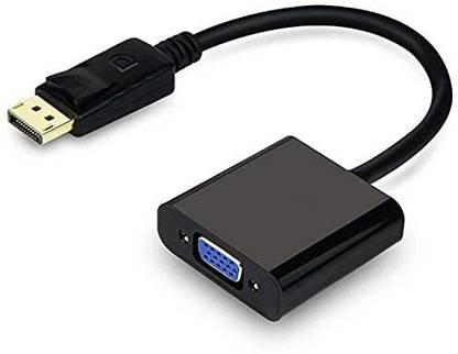 RuhZa DisplayPort DP (Not USB) to VGA Adapter, Gold-Plated Display Port to VGA Adapter Compatible with Computer, Desktop, Laptop, PC, Monitor, Projector, HDTV BLK USB Cable