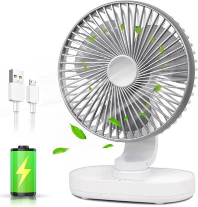 Sasimo Rechargeable 4000mAh Desk Fan, Portable USB-Powered Quiet Table Fan 3 Blade Cooling Mini Table Fan Portable_2025 USB Fan