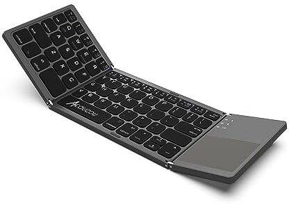 RuhZa Foldable Bluetooth Keyboard, Wireless Bluetooth Keyboard with Touchpad, Compatible with iOS, Windows, Android Smartphones, Tablets, Laptops and etc. Laptop Accessory