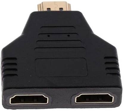 RuhZa HDMI Male to Dual Female Jack 1 in 2 Out Splitter Adapter Video Connector for LCD TVs, Plasma Display, Rear Projection Microdisplays, Hi-def DVD Payers HDMI Connector