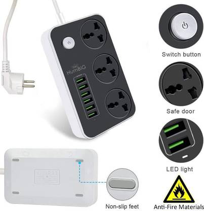 HumBiG ™3 Power 6 USB Charging Ports Desk Sockets Charging Power 3 Socket USB Charger CX-T05-B USB Charger