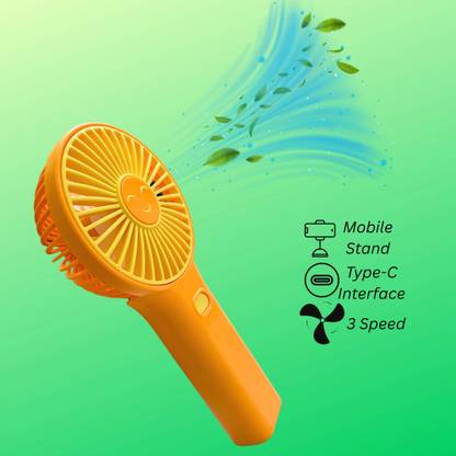 WOYR Premium Quality 3 Speed Rechargeable Portable Mini Fan with stand and cable Portable Mini Rechargeable Fan Rechargeable Fan