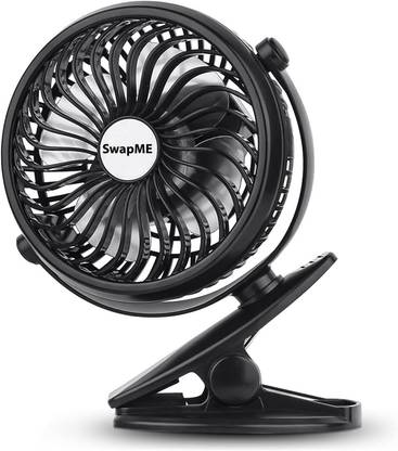 SwapME Small Clip on Fan, 3 Speeds USB Fan with Strong Airflow, Clip & Desk Fan USB Plug in with Sturdy Clamp - Ultra Quiet operation for Office Dorm Bedroom Rechargeable Fan, USB Fan