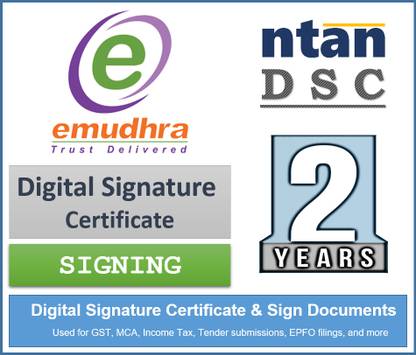 ntan eMudhra DSC - Class 3 Digital Signature for 2 Years with Token