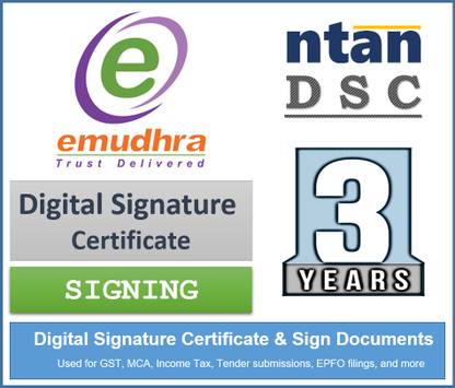 ntan eMudhra DSC - Class 3 Digital Signature for 3 Years with Token