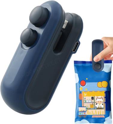MAAUVTOR 2 in 1 USB Rechargeable Sealing Cutting Machine for Food Fresh Storage Bags Manual Vacuum Bag Sealer