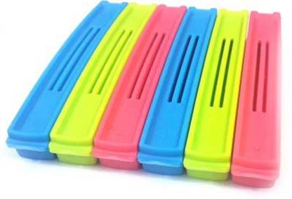 AMBEVILLA Medium sizeBag Sealer Sealing Clips Sticks Chips, Multi Length Eco-Friendly Manual Vacuum Bag Sealer