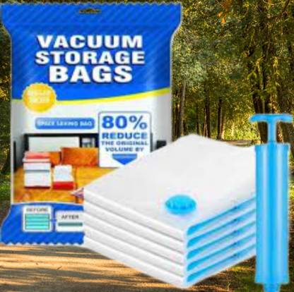 Scart Storage Bags for Clothes with Pump l Packing Bags for Clothes (Pack of 1) Vacuum Cleaner Bag