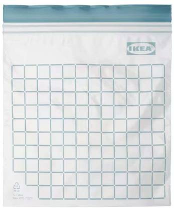 IKEA Resealable bag, check pattern/grey-blue, 1 l Vacuum Cleaner Bag