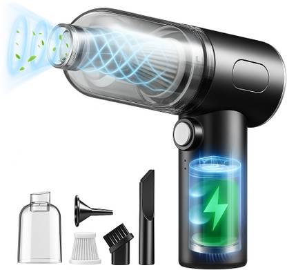 Flipzy VCLN-MINI-BLK - Rechargeable Mini Vacuum Cleaner for Home & Car Hand-held Vacuum Cleaner