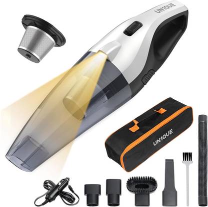 UN1QUE Car Vacuum Cleaner, 6000Pa Powerful Suction Car Vacuum Cleaner with Reusable Dust Bag