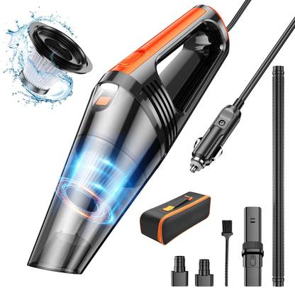 ORNOTA Portable HighPower 120W/9000PA/DC12V, 16.4Ft Corded Handheld Vacuum with LED Pro Car Vacuum Cleaner with 2 in 1 Mopping and Vacuum, Anti-Bacterial Cleaning