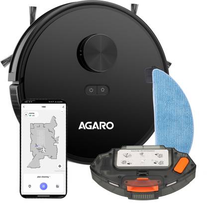 AGARO Royal Robot Vacuum Cleaner, Brush, Dry Vacuum & Wet Mop, Automatic Cleaning Robotic Floor Cleaner (WiFi Connectivity)