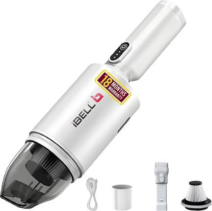 iBELL Cordless Handheld Vacuum Cleaner with 2 in 1 Brush Head and HEPA Filter Car Vacuum Cleaner with Anti-Bacterial Cleaning