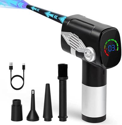 HASTHIP Wireless Duster with 5 Nozzles, 43000 RPM USB Air Duster, Adjustable Wet & Dry Vacuum Cleaner (WiFi Connectivity)
