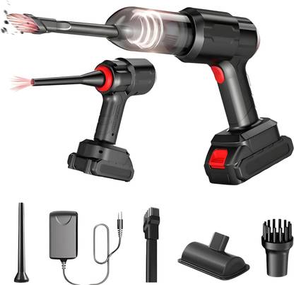 Xydrozen Portable Car Vacuum Cleaner with Air Blower Cordless Vacuum Cleaner with Anti-Bacterial Cleaning, Reusable Dust Bag