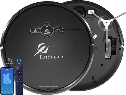 TriSpear Intelligent Robot Vacuum Cleaner - 2500Pa Suction 3-in-1 Sweep, Wet & Dry Mop, Robotic Floor Cleaner (WiFi Connectivity, Google Assistant and Alexa)