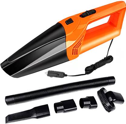 BAZKU Car Vacuum Gold 12V High Power Wet & Dry Portable Handheld Car Vacuum Silver Car Vacuum Cleaner with Anti-Bacterial Cleaning