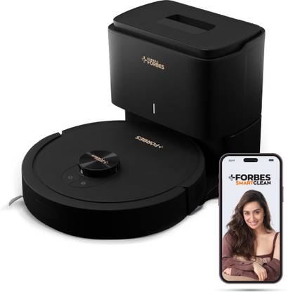 EUREKA FORBES Auto Bin Turbo Robotic Floor Cleaner SmartClean Auto Bin Turbo, 7000Pa HyperSuction (40 Days Hands-Free Cleaning) | LiDAR 3.0 & Quick Home Mapping | Wet Mopping | 3-Hour Run Time | Smart App Control (WiFi Connectivity, Google Assistant and Alexa)