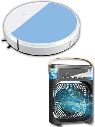 Rhobos Combo Smart Sweeper, Vacuum Robot Cleaner & Portable Air Conditioner Fan, Robotic Floor Cleaner