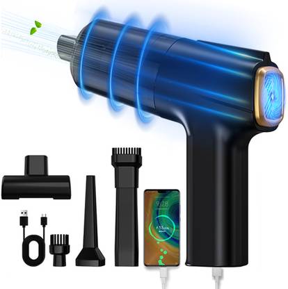 Verilux Compressed Air Duster, 120W Compressed Air Can for Cleaning PC, 7.4V Car Vacuum Cleaner